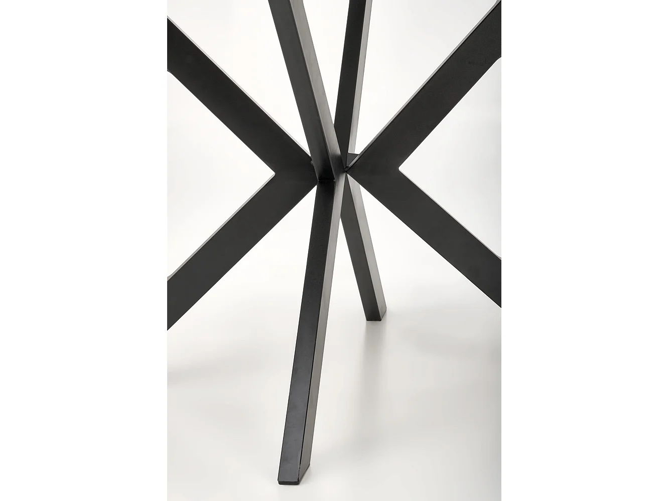 Stół okrągły rozkładany PERONI 100(250)x100 biały marmur/czarny