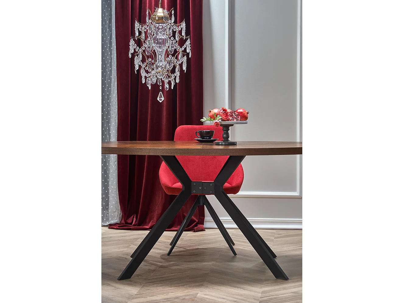 Table ronde en chêne pour 4 personnes 170x76 cm