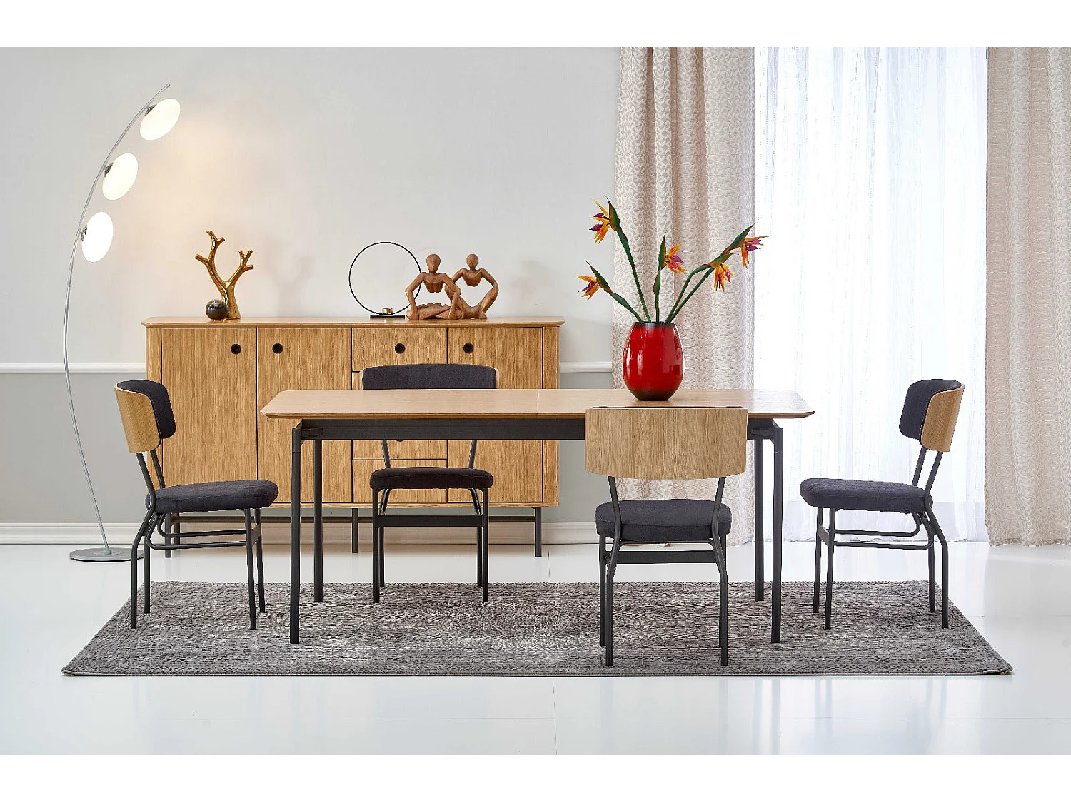 Table extensible en chêne pour 6/8 personnes 170/250x100 cm