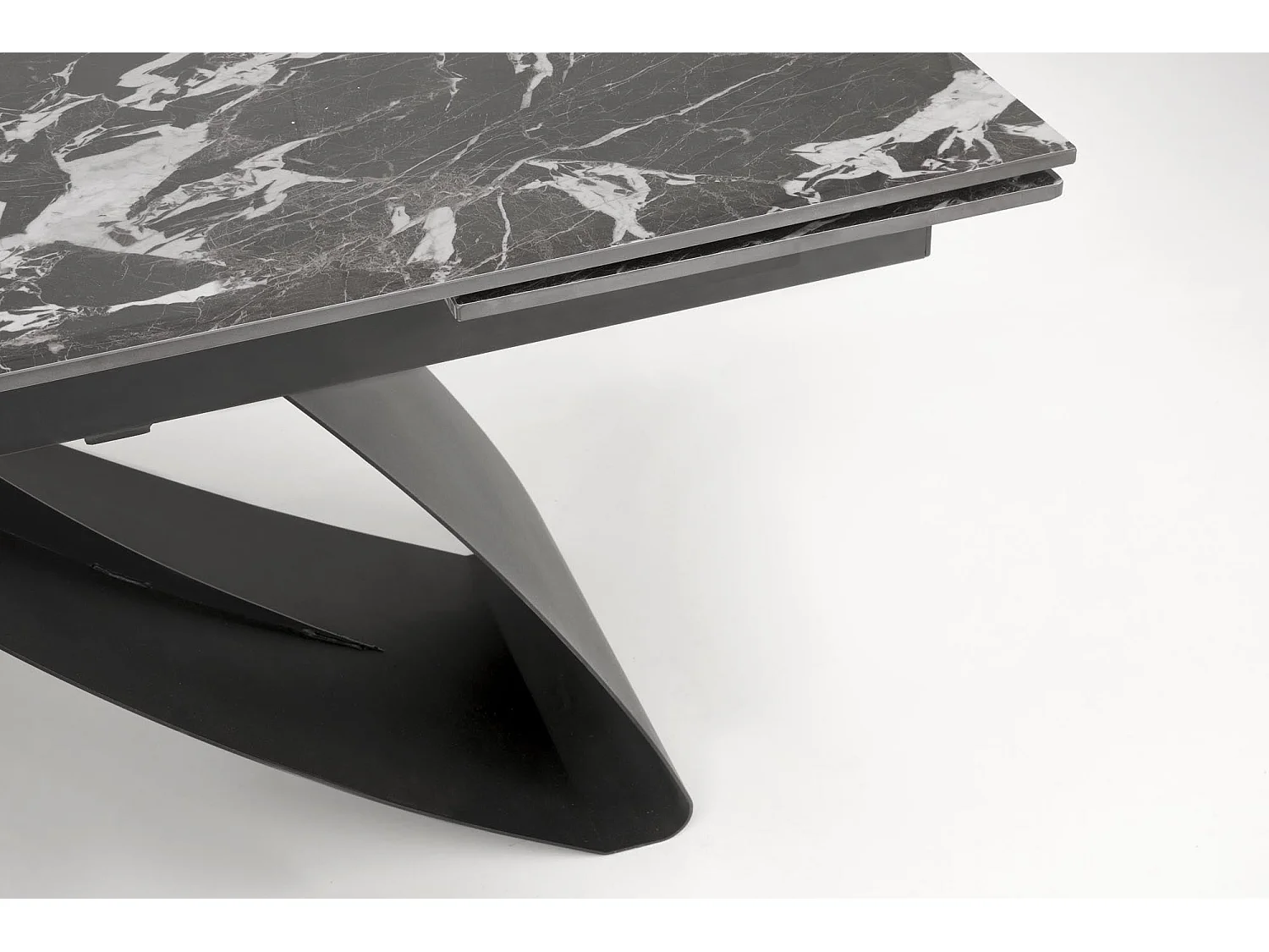 Stół rozkładany HILARIO 180(260)x90 czarny marmur/czarny