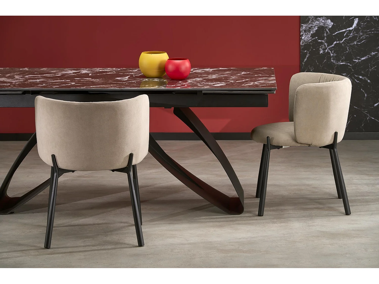 Stół rozkładany HILARIO 180(260)x90 czarny marmur/czarny