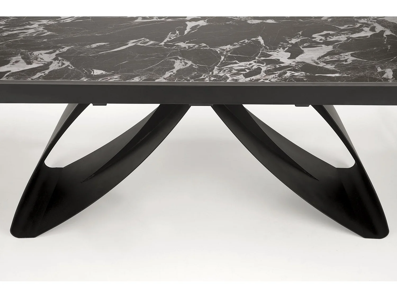 Stół rozkładany HILARIO 180(260)x90 czarny marmur/czarny