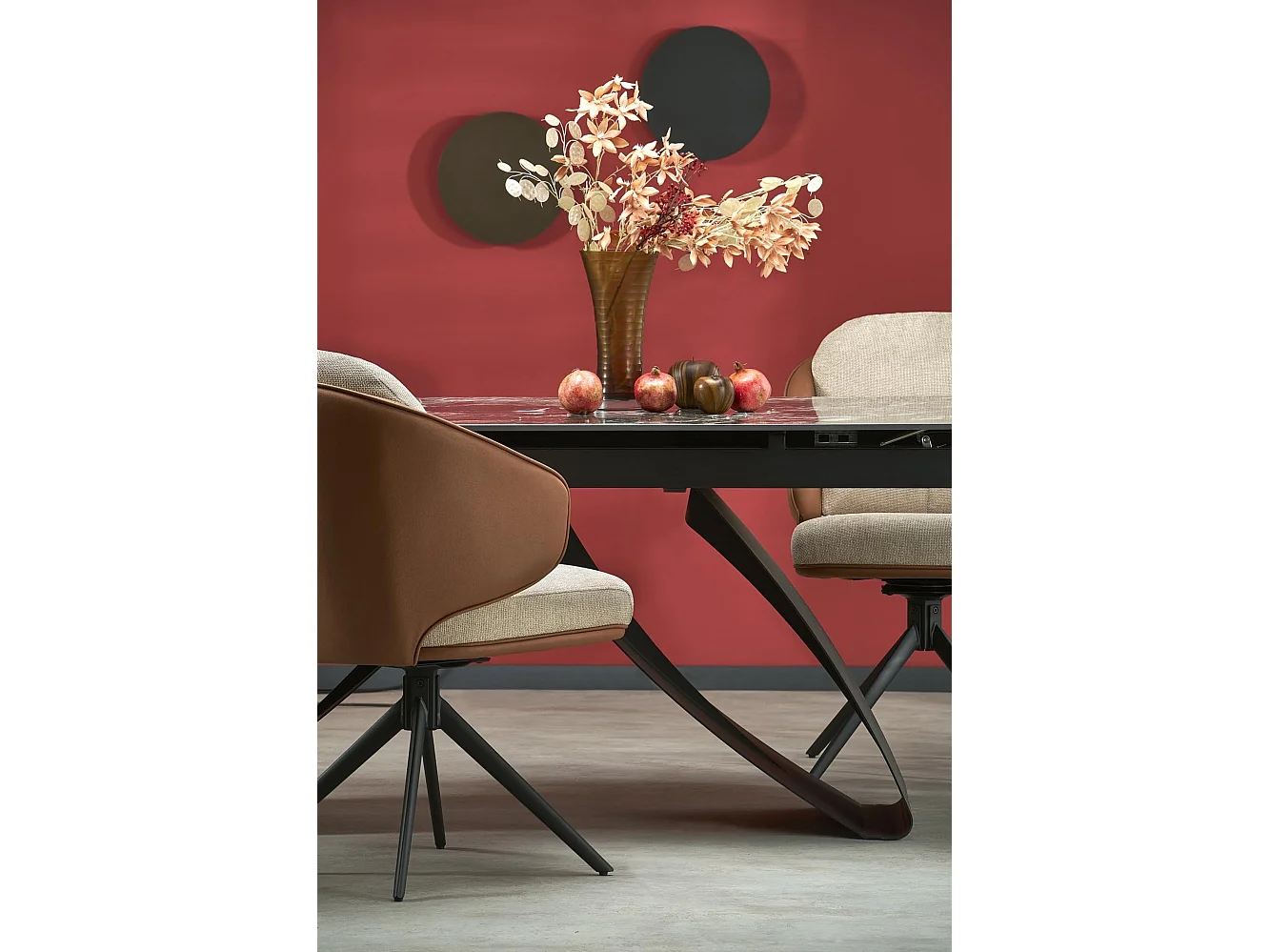 Stół rozkładany HILARIO 180(260)x90 czarny marmur/czarny