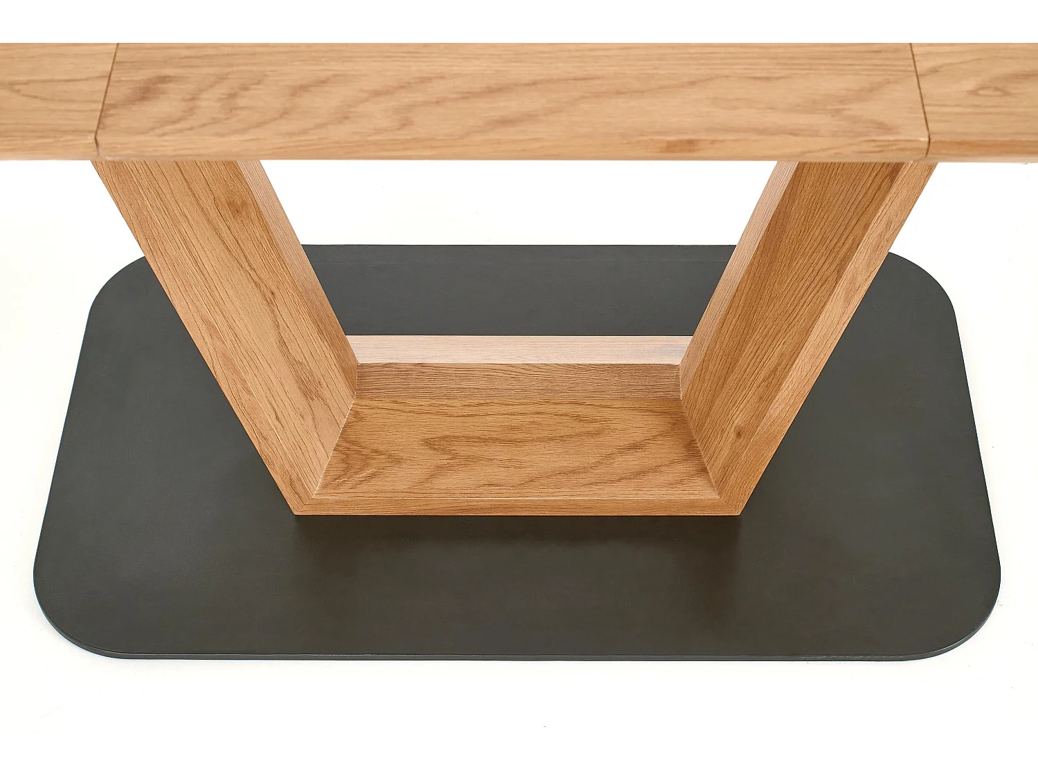 Table extensible MDF laqué blanc pieds bois naturel 160/200×90 cm