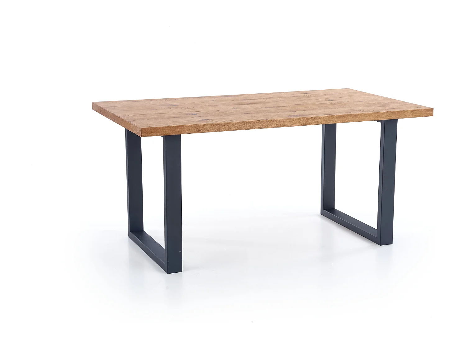 Table extensible placage chêne pieds acier noir 160/250×90 cm