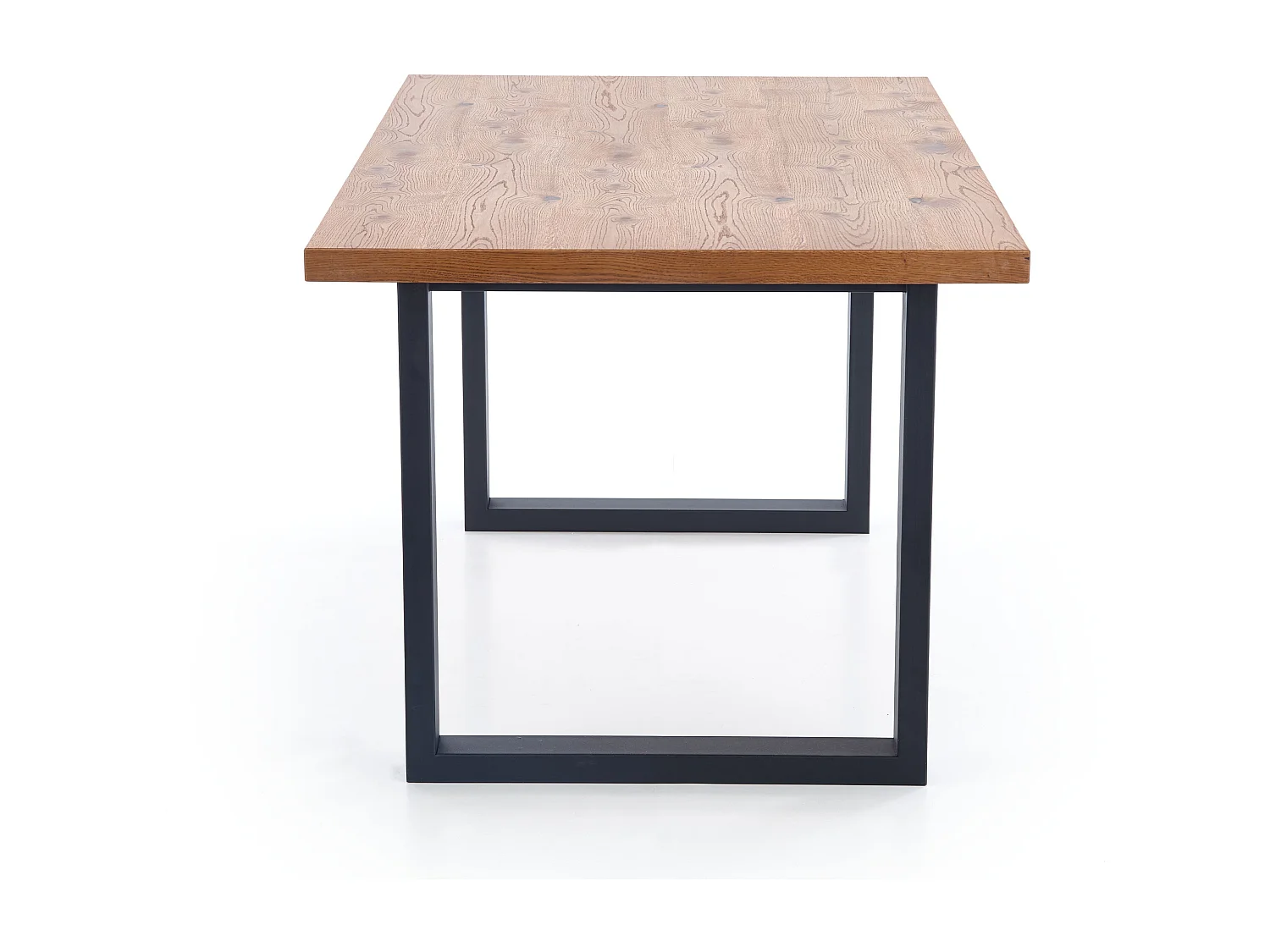 Table extensible placage chêne pieds acier noir 160/250×90 cm