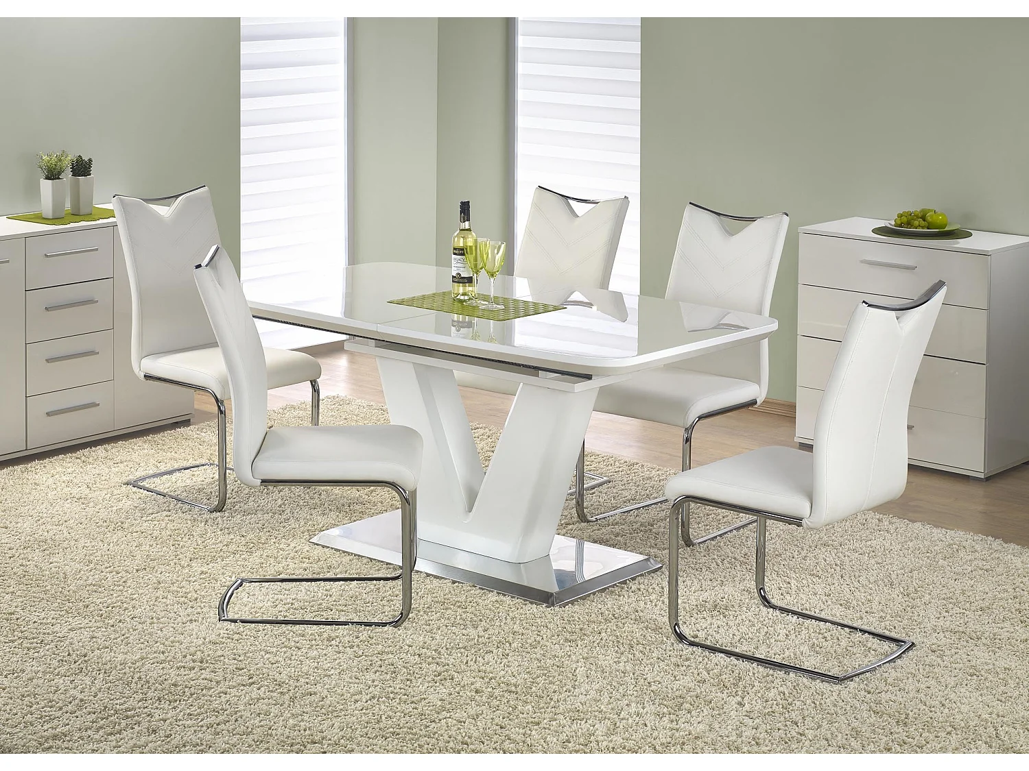 Table extensible MDF laqué blanc 160/220×90 cm