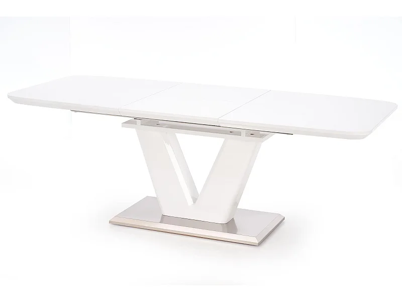 Table extensible MDF laqué blanc 160/220×90 cm