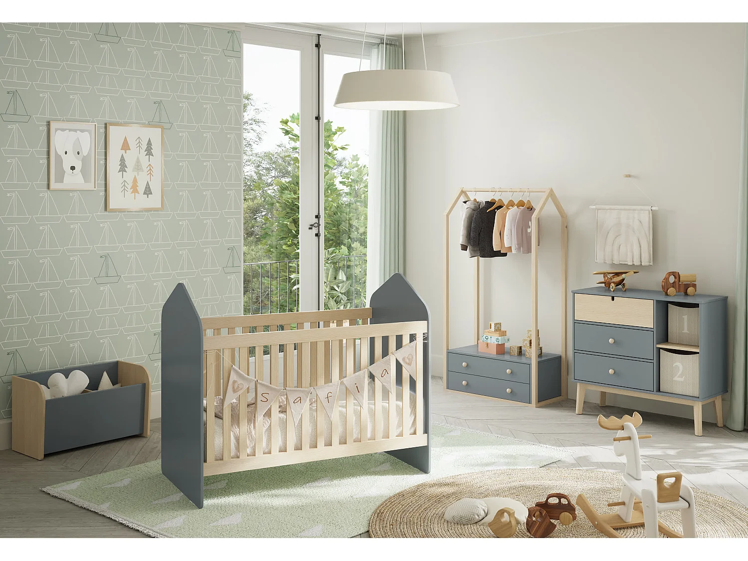 Cuna verde 123x102 cm