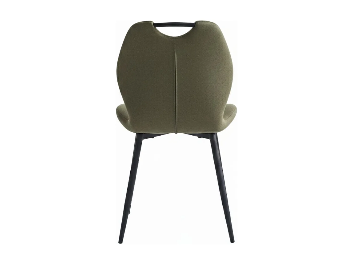 Lot de 4 chaises en tissu microfibre vert avec poignée et pieds métal laqué anthracite - ALDIM