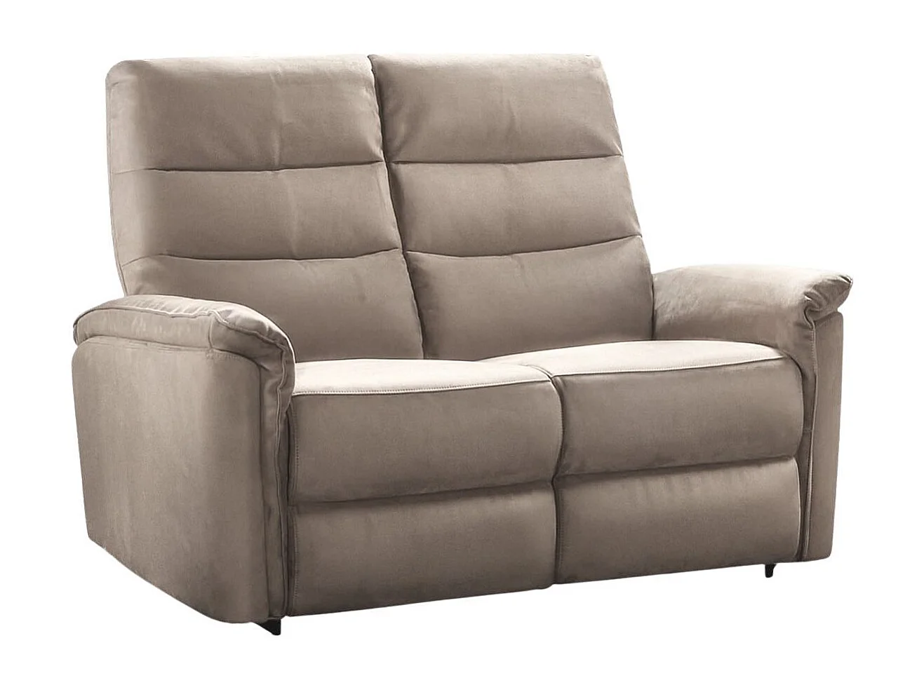 Canapé 2 places fixe en tissu polyester gris - RHODAY