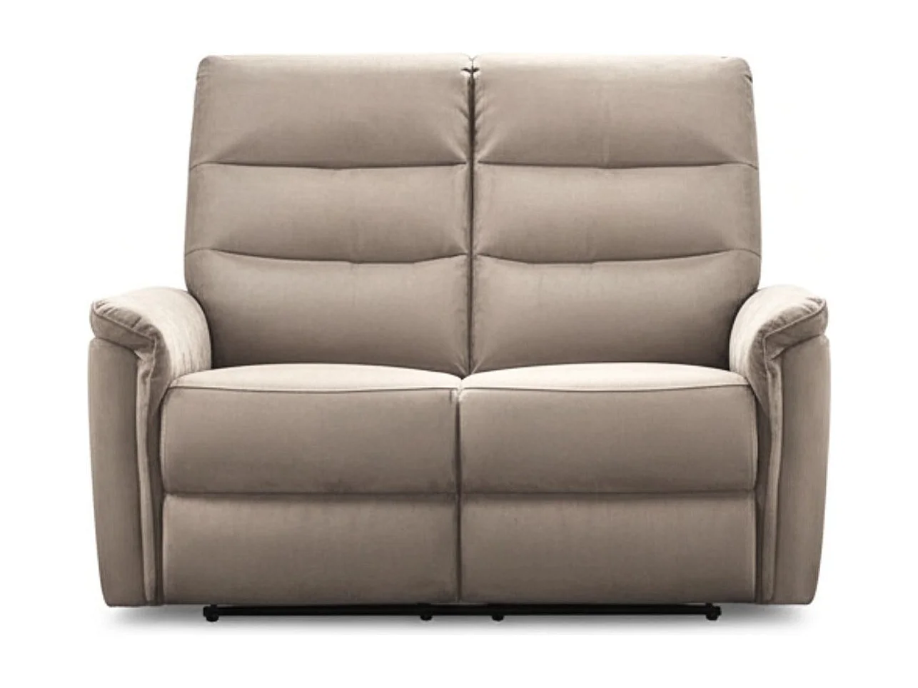 Canapé 2 places fixe en tissu polyester gris - RHODAY