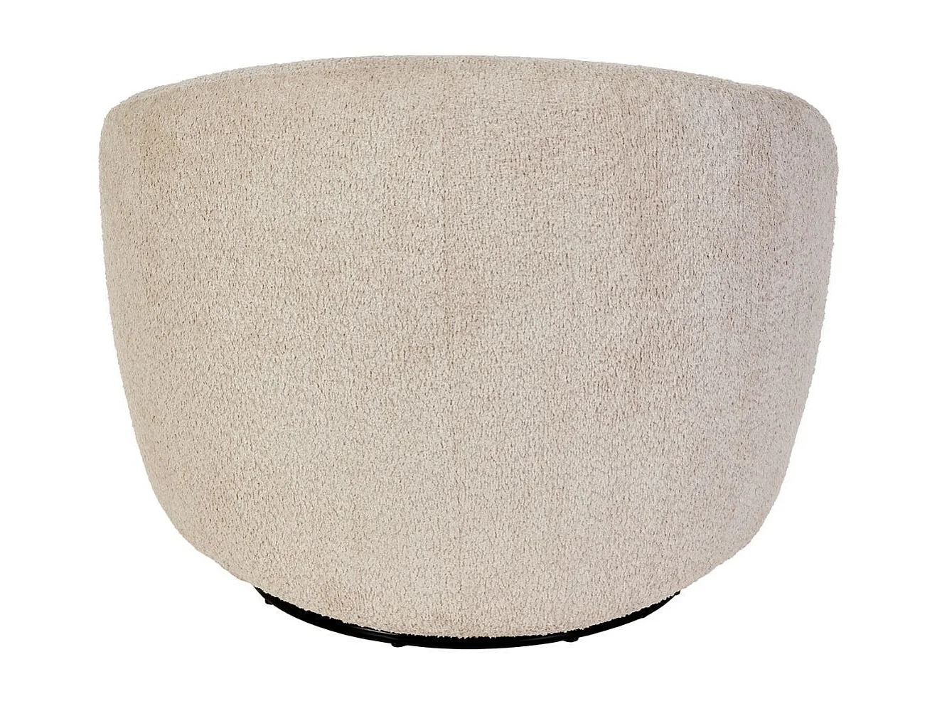 Fauteuil club pivotant en tissu poils courts style sherpa crème - KATMANDOU