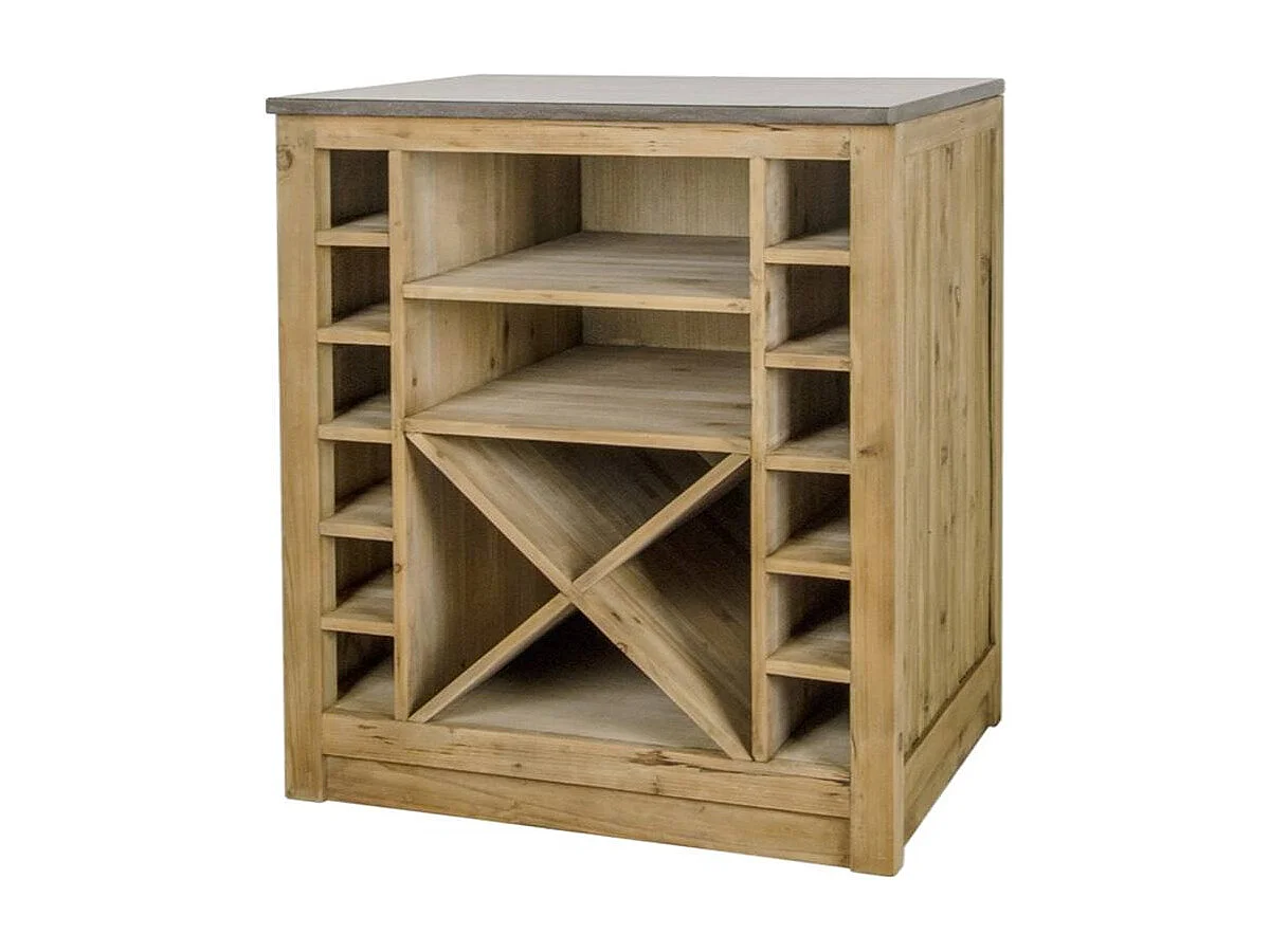 Meuble bas de cuisine range-bouteilles Champêtre