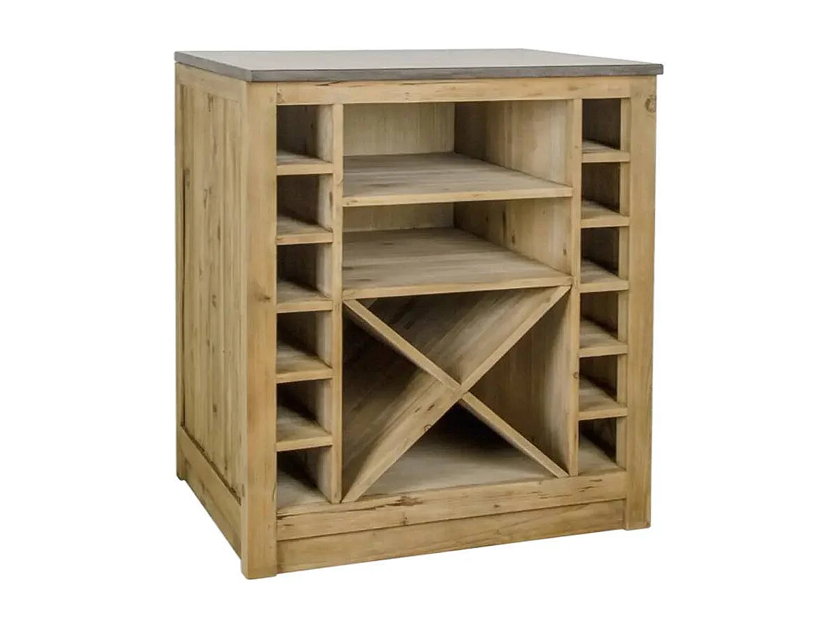 Meuble bas de cuisine range-bouteilles Champêtre