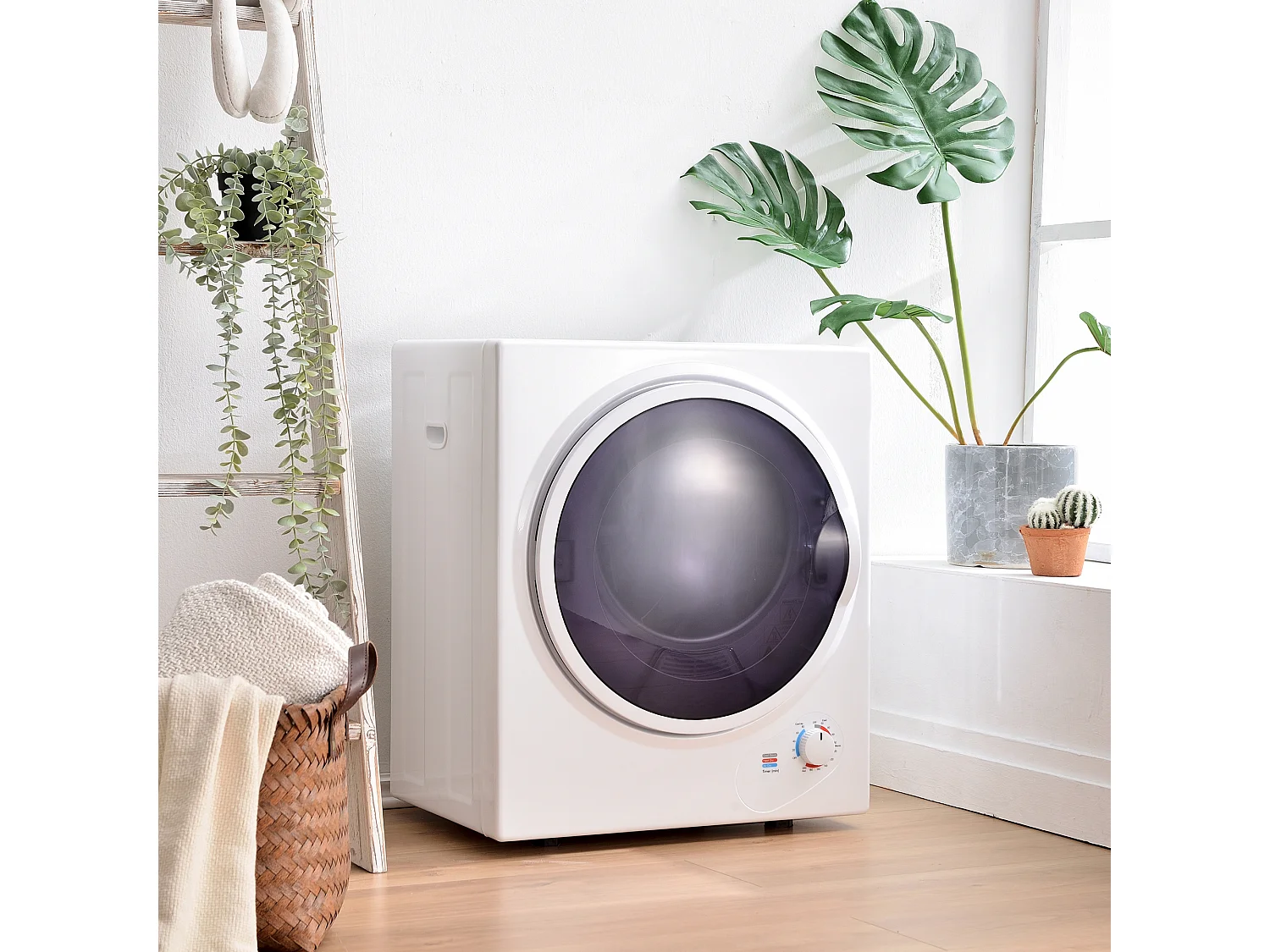 Asciugatrice bianca con doppio filtro - installabile a parete - Temperatura di asciugatura 65°C