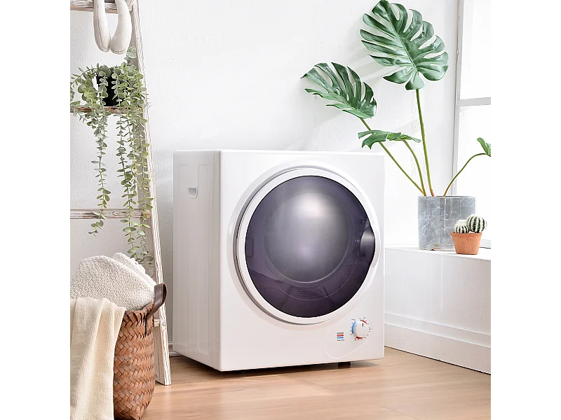Sèche-linge blanc avec double filtre - peut être fixation murale- Température de séchage de 65 °C
