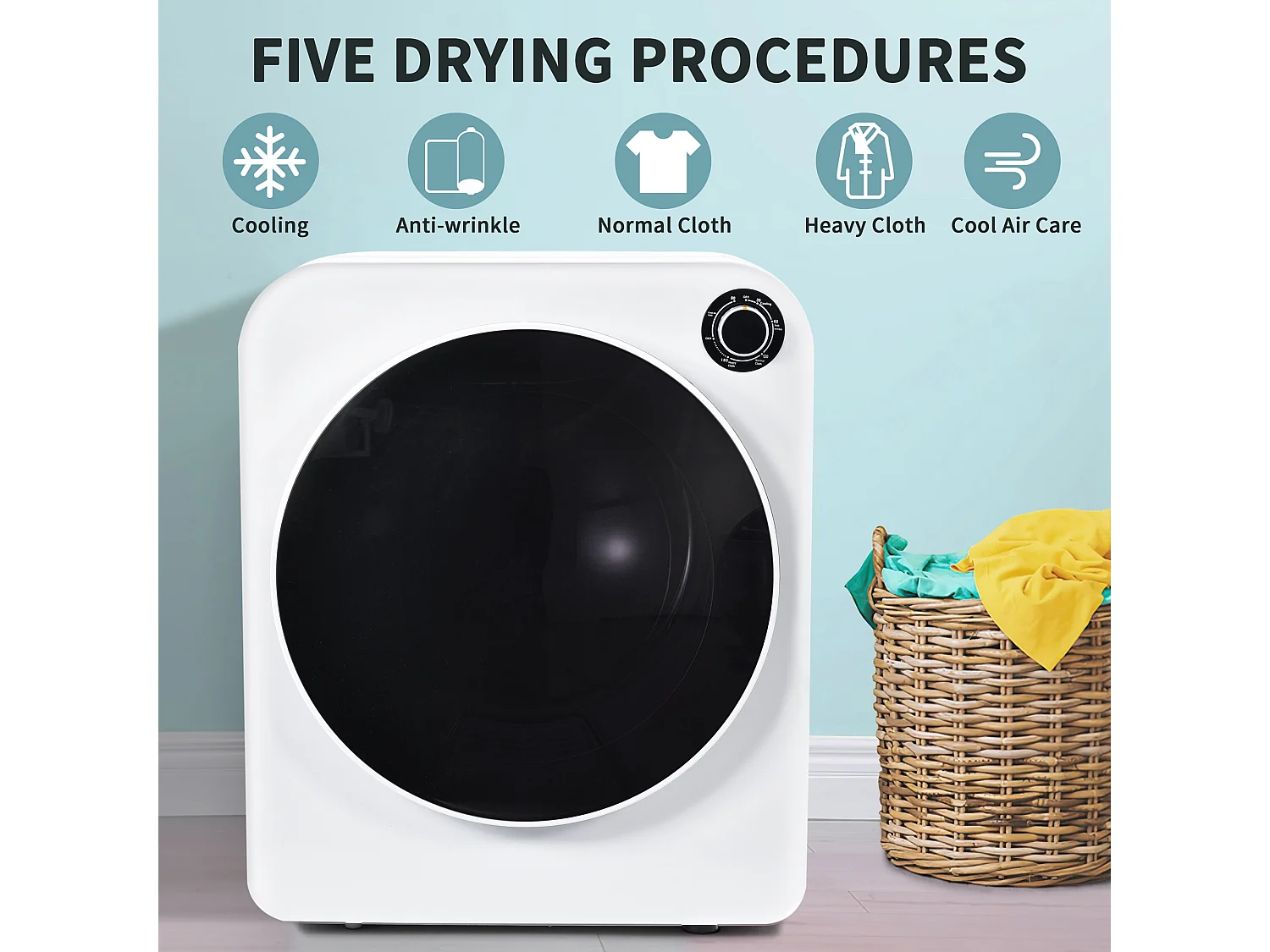 Sèche-linge blanc avec Triple filtration - peut être fixation murale- 5 programmes