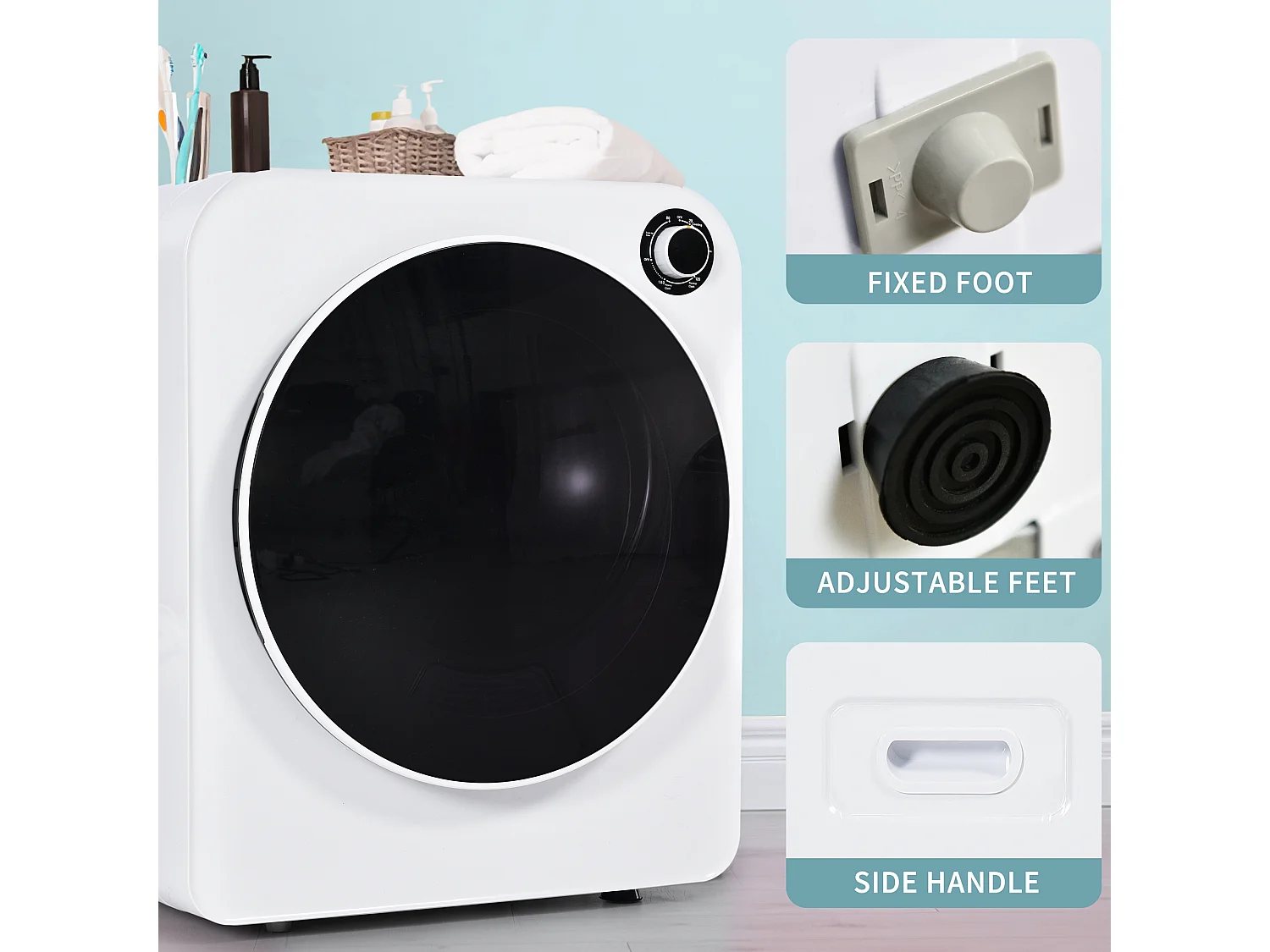 Sèche-linge blanc avec Triple filtration - peut être fixation murale- 5 programmes