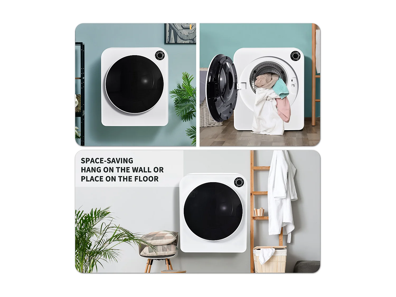 Sèche-linge blanc avec Triple filtration - peut être fixation murale- 5 programmes