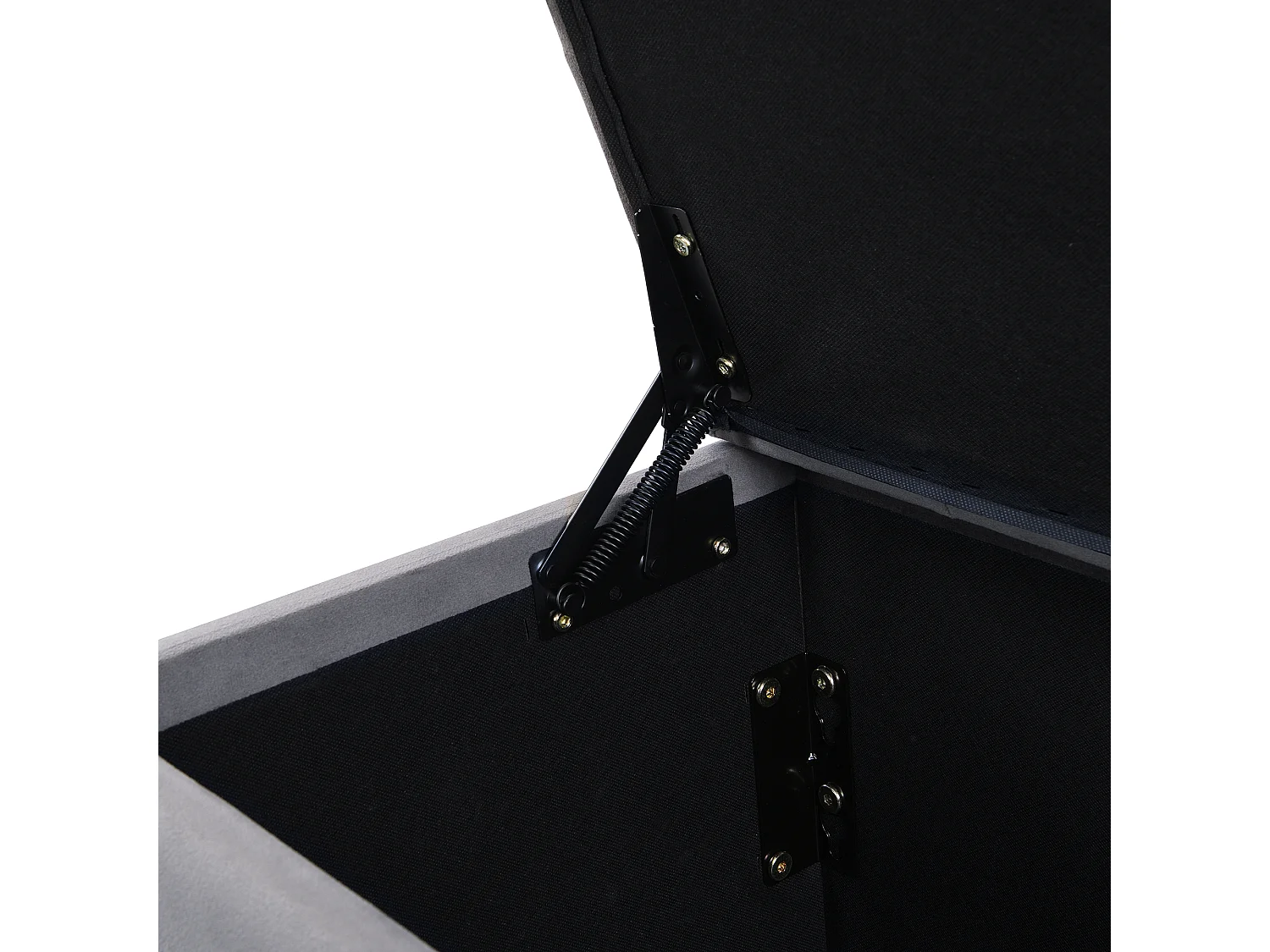 Tabouret en velours gris avec rangement 138 x 41 x 42 cm