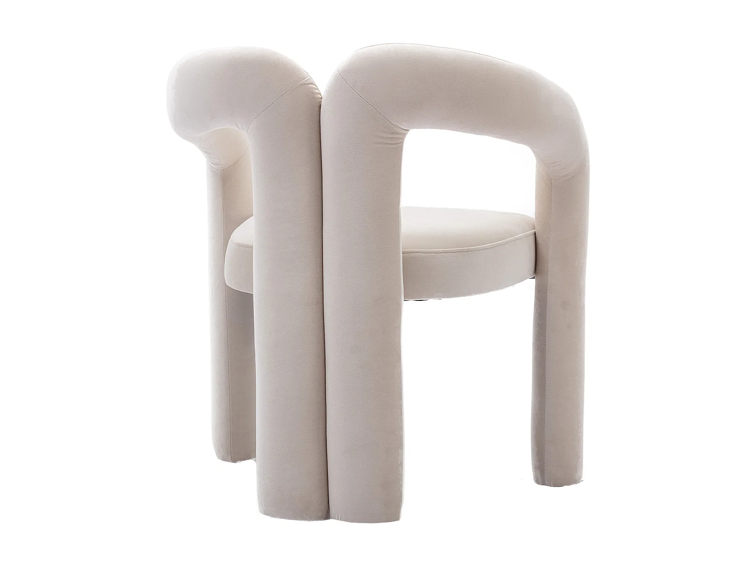 Lot de 2 chaise en velours - Chaises baquet - Beige
