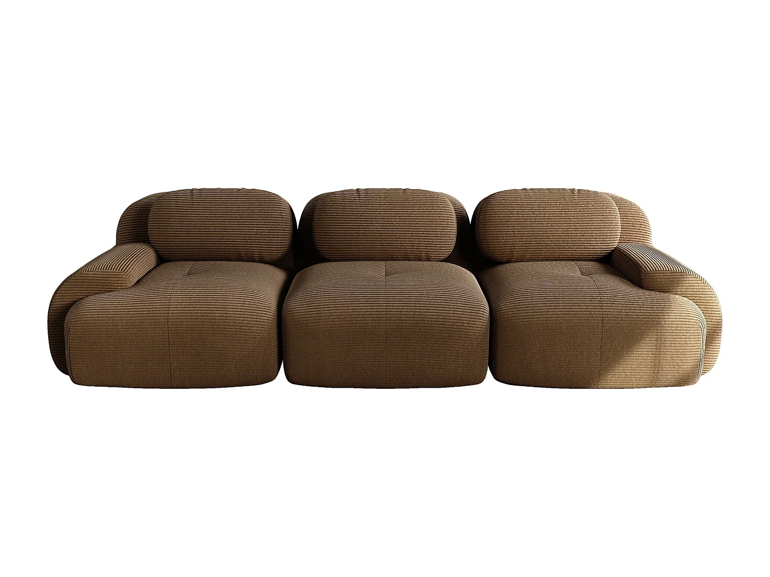 Divano in velluto a coste a 3 posti - Non necessita di montaggio - Marrone