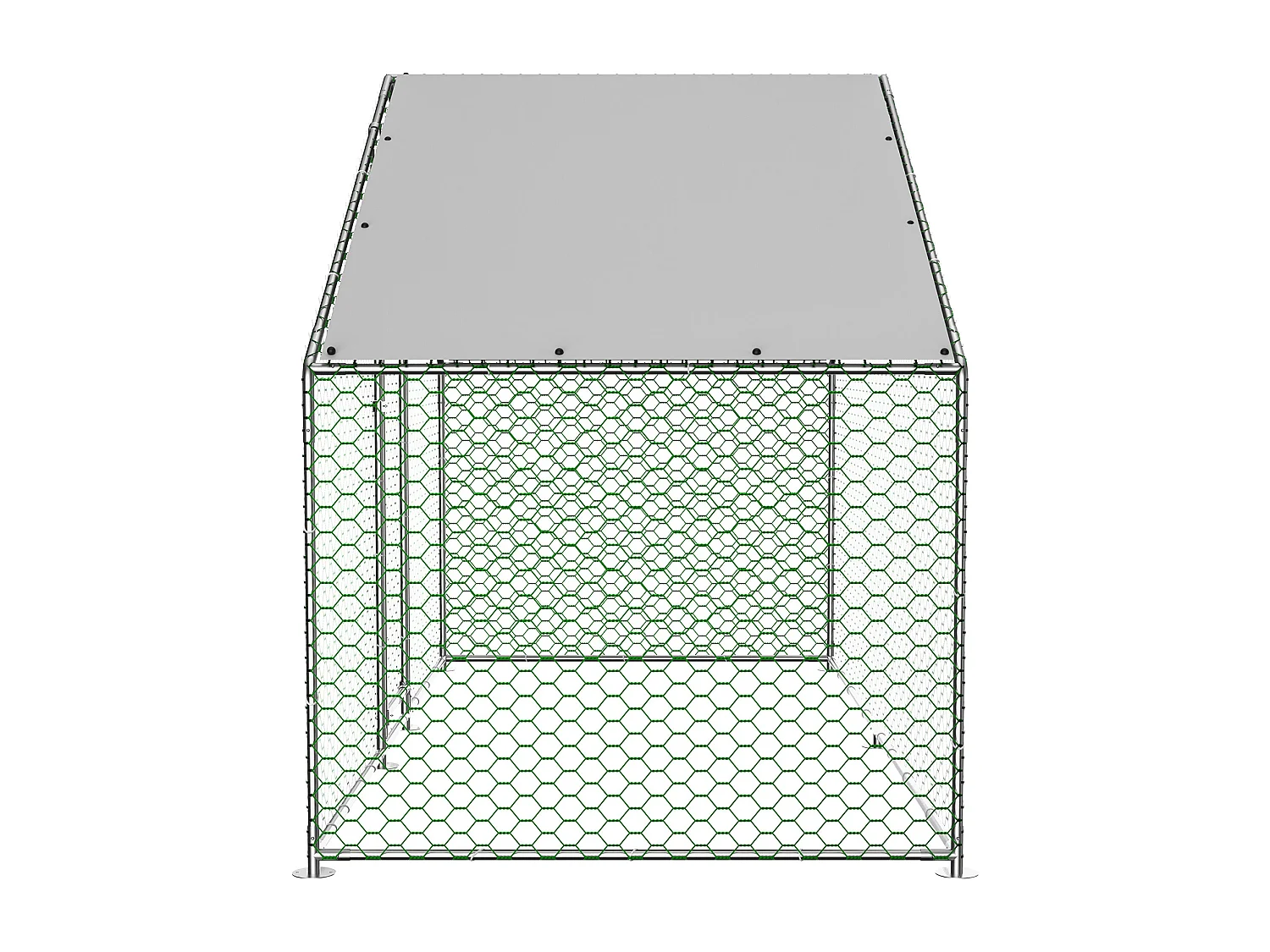 Metalen kippenhok met veiligheidsslot en waterdichte PE-hoes 3,03 x 1,57 x 2 m