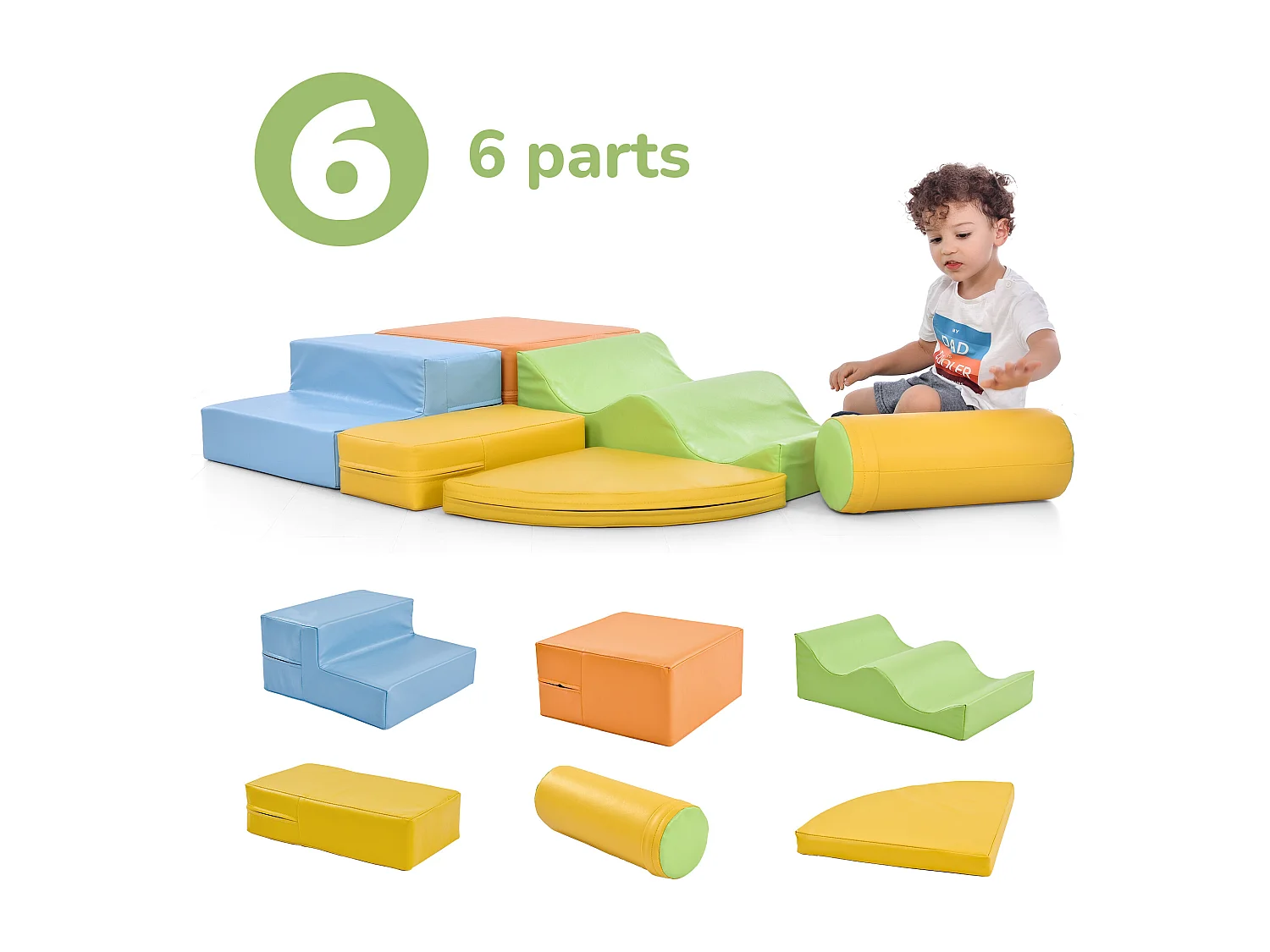 Blocs de construction en 6 pièces - Pour bébé et enfant - PU