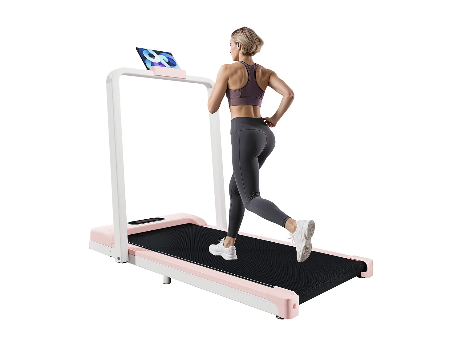 Loopband met led-scherm, bluetooth-luidspreker en standaard - Roze en zwart