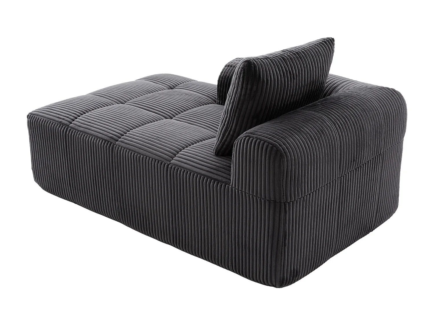 Relaxbank van corduroy met zijvak - Geen montage nodig - Donkergrijs