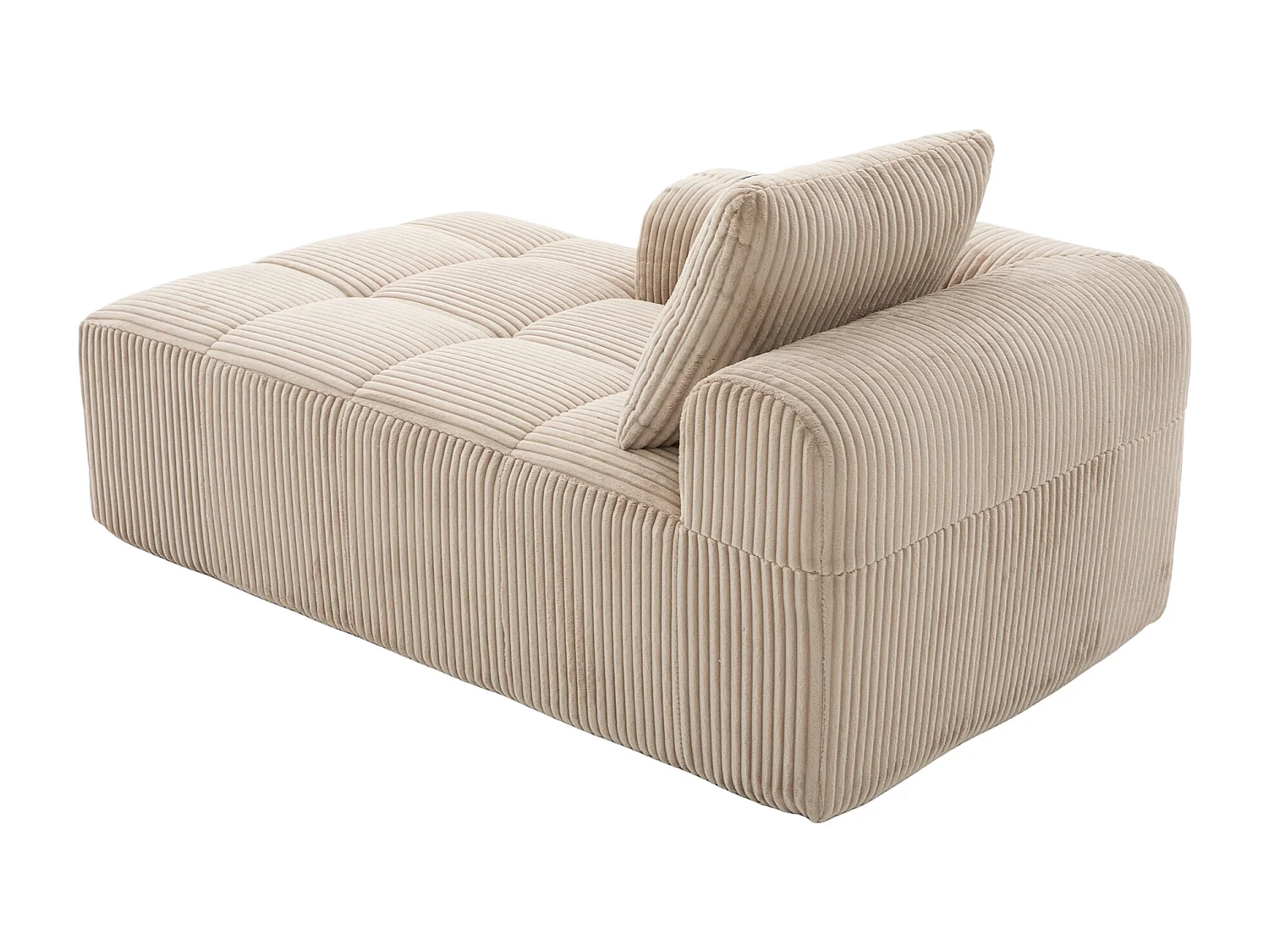 Relaxbank van corduroy met zijvak - Geen montage nodig - Khaki kleur