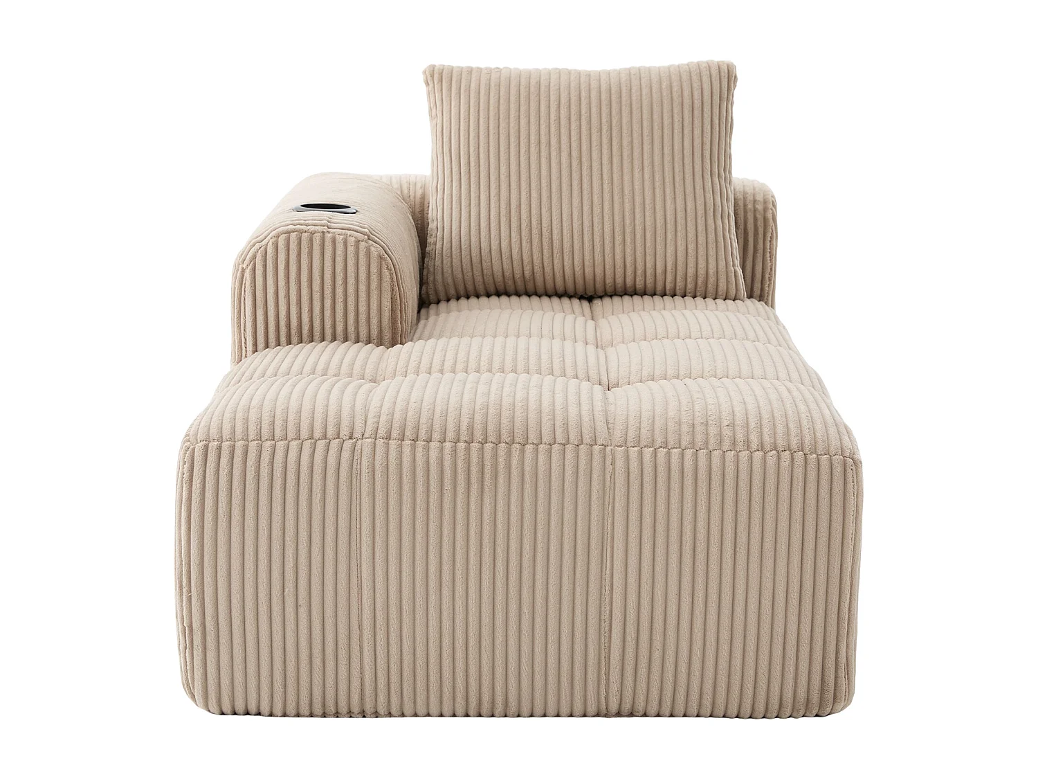 Relaxbank van corduroy met zijvak - Geen montage nodig - Khaki kleur