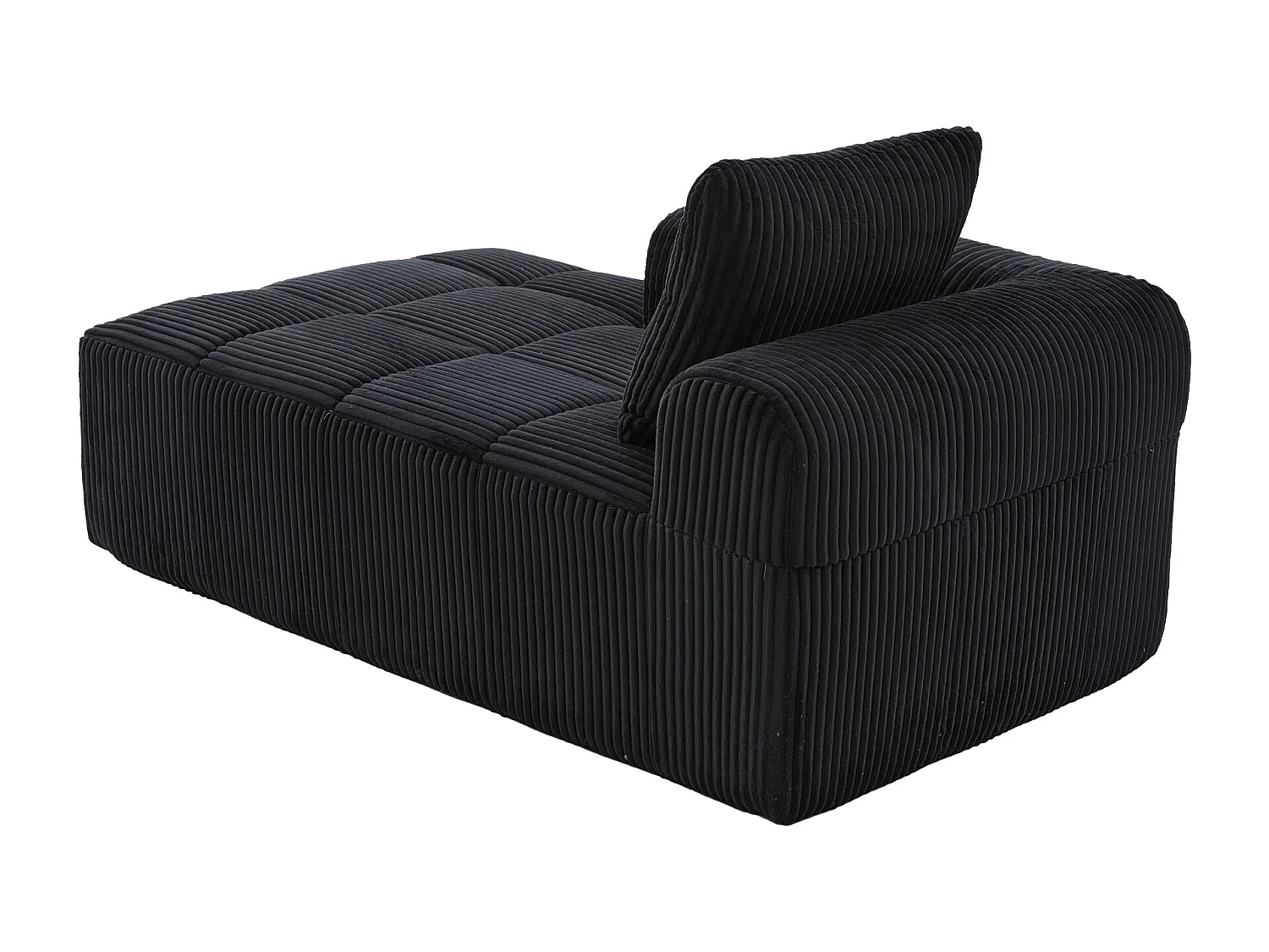Ligbank van corduroy met zijvak - Geen montage nodig - Zwart