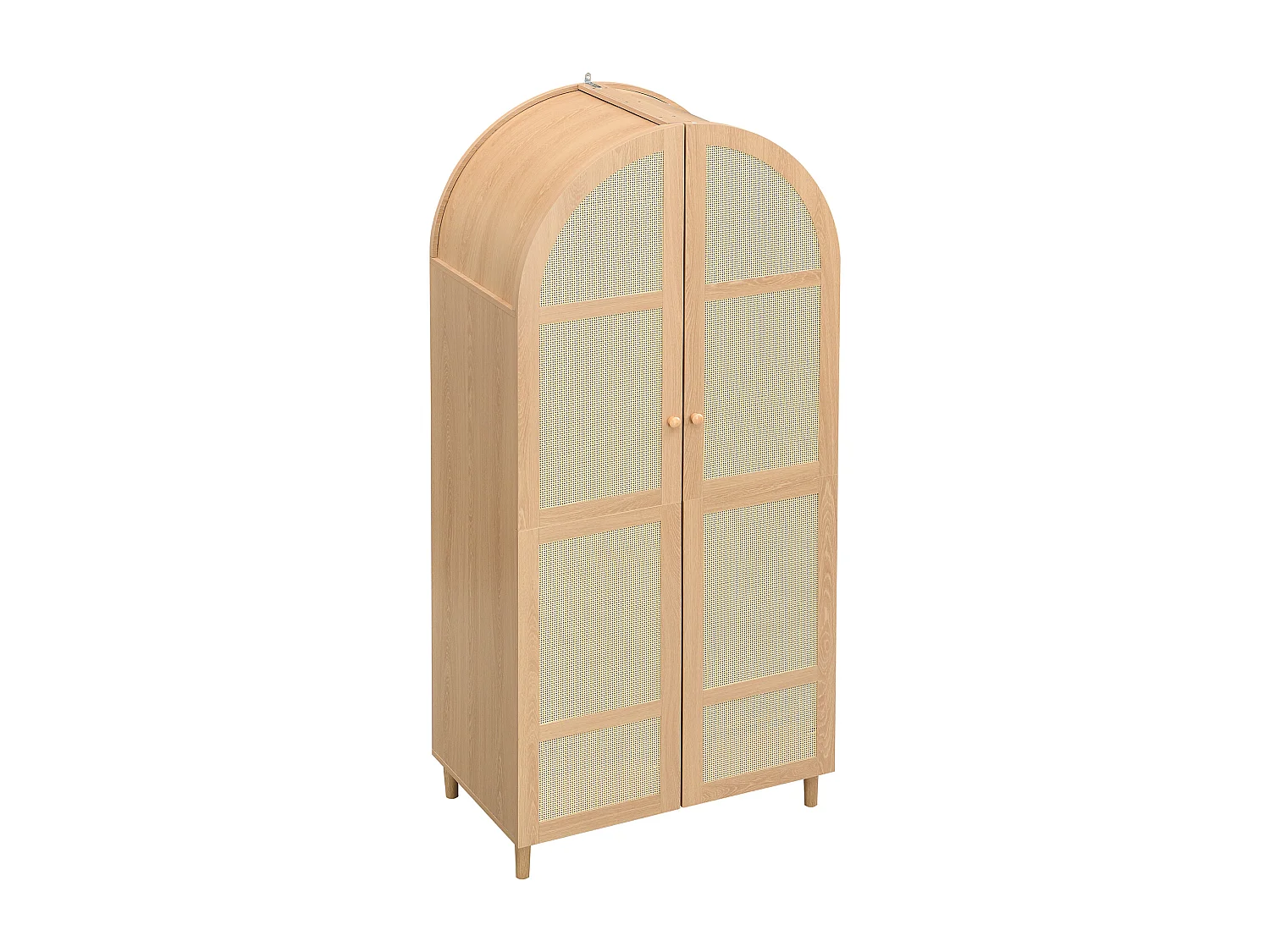 Armoire avec 2 portes , tringle et tiroir - Naturel clair 80x50x179cm