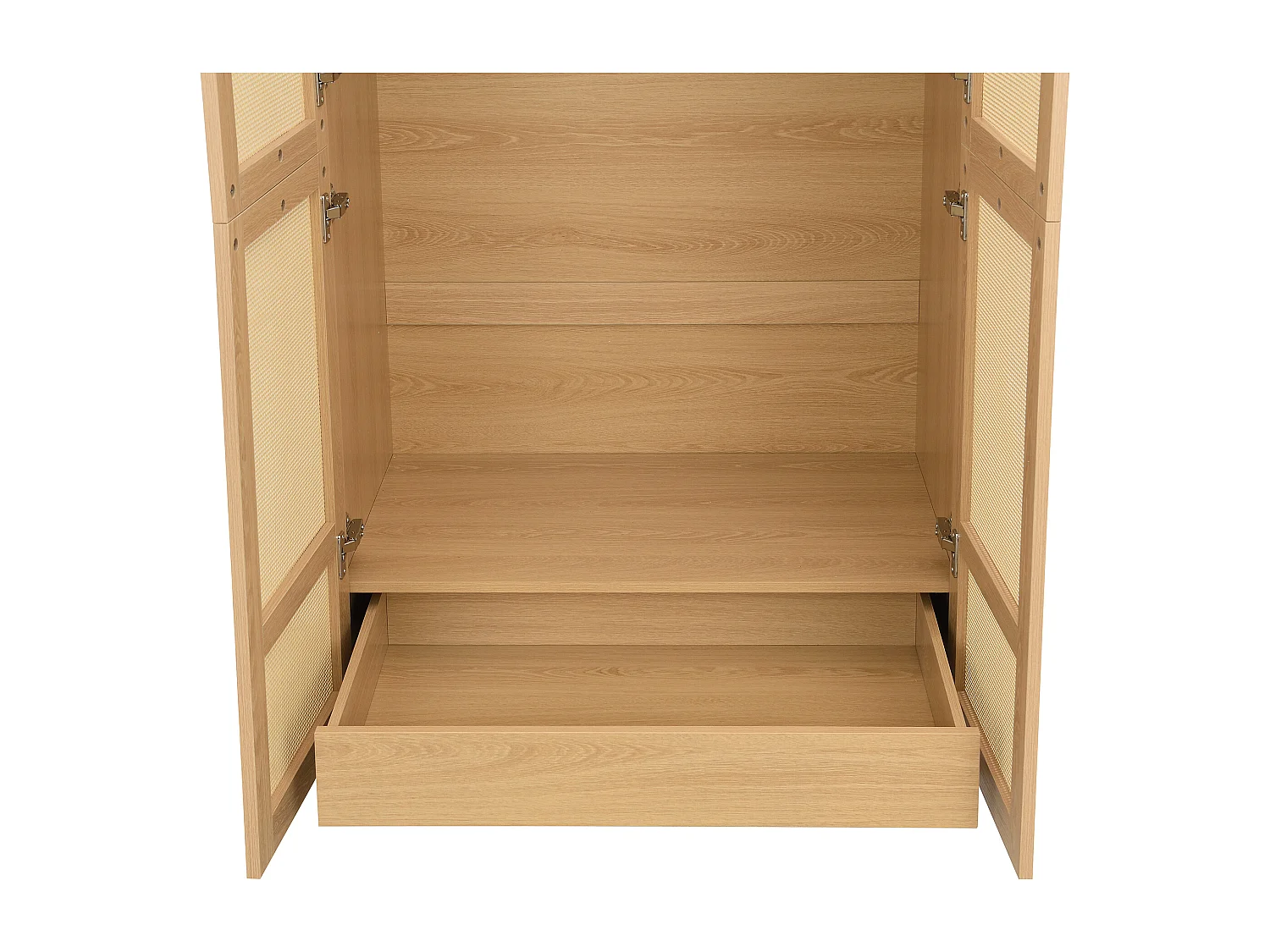 Armoire avec 2 portes , tringle et tiroir - Naturel clair 80x50x179cm