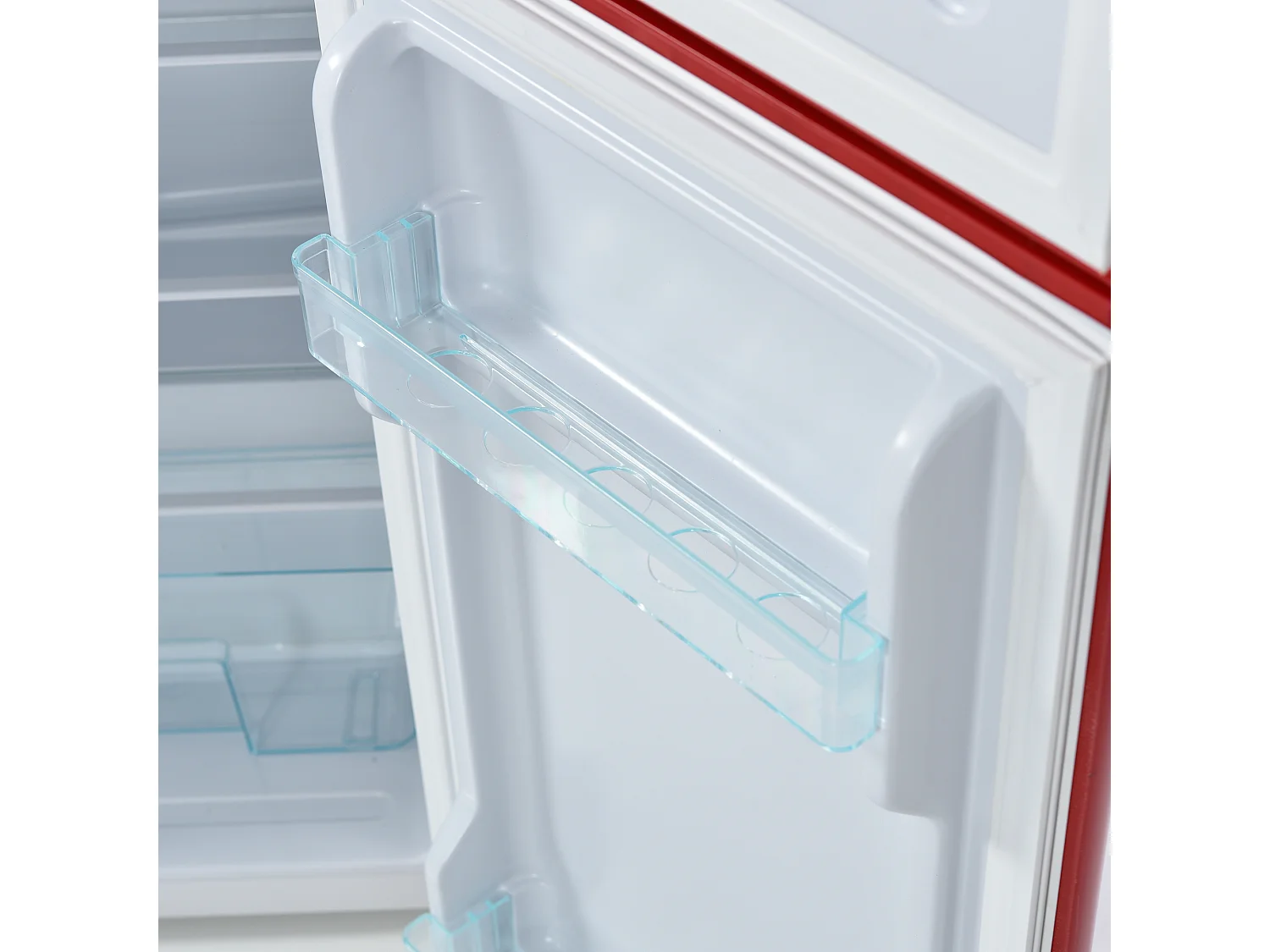 Réfrigérateur rétro de 92 L avec 2 portes et LED - -27 °C à 13 °C - Rouge