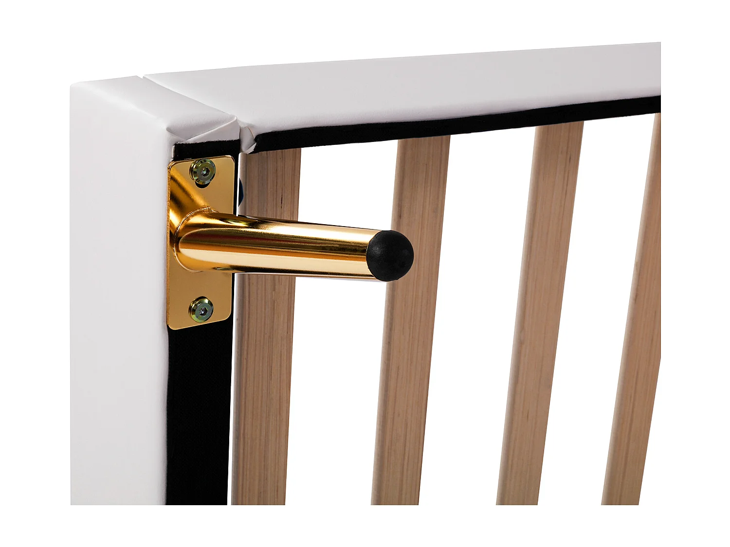 Lit princesse 90x200cm en PU blanc - Tête de lit réglable et LED -Sans matelas