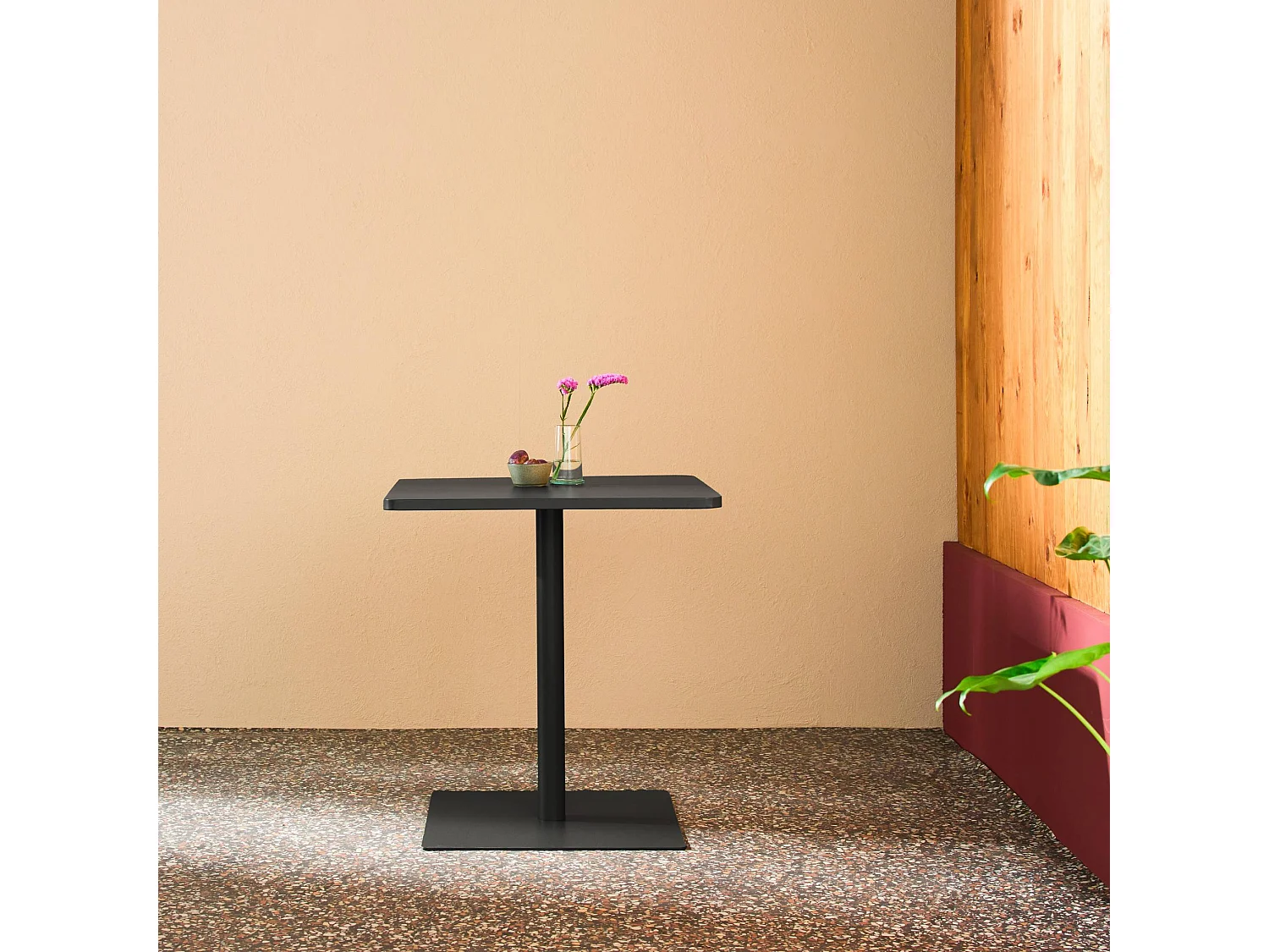 Table de jardin bistrot carré acier 2 places 70 cm anthracite - Orea