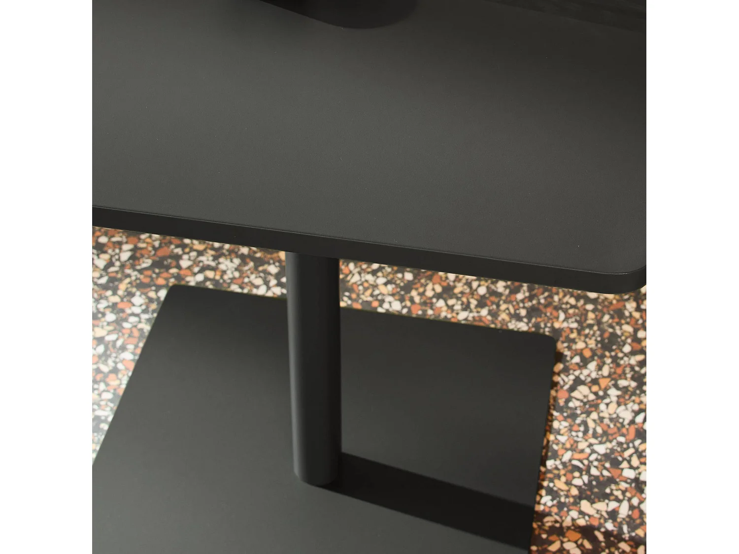 Table de jardin bistrot carré acier 2 places 70 cm anthracite - Orea