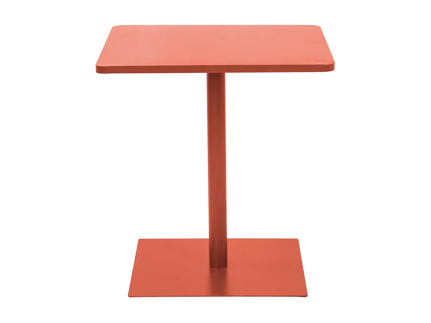 Table de jardin bistrot carré acier 2 places 70 cm terracotta - Orea