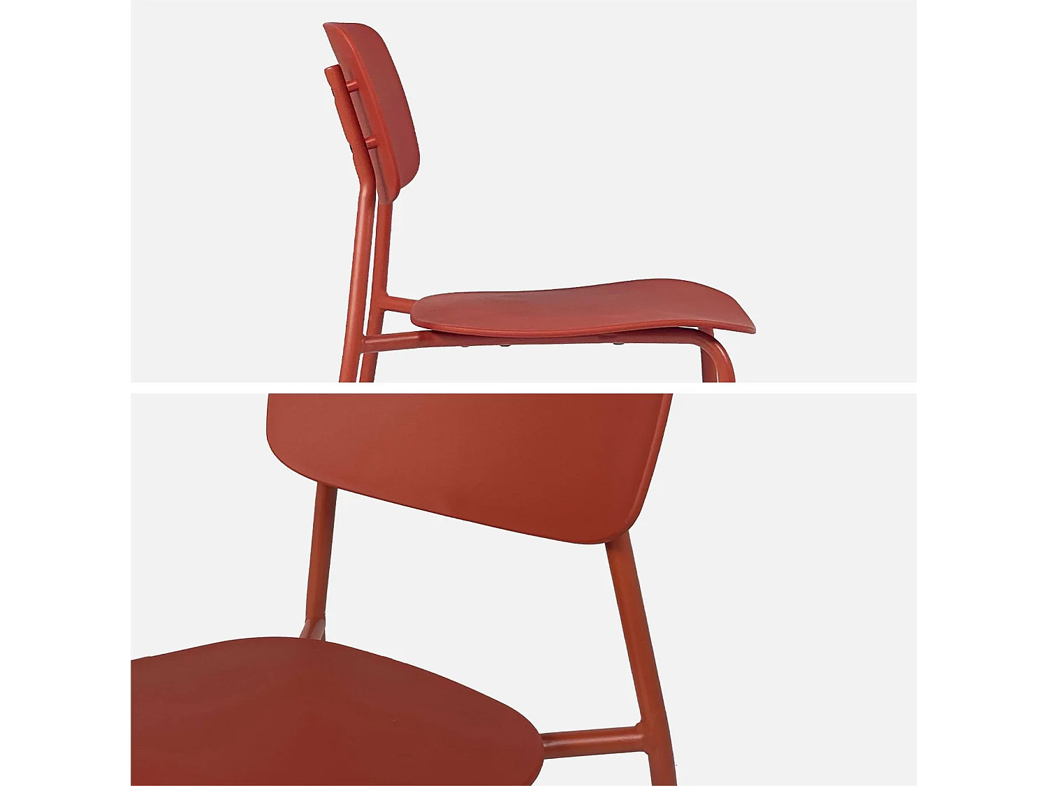 Table de jardin bistrot carré acier + 2 assises 70 cm terracotta - Orea + Liva