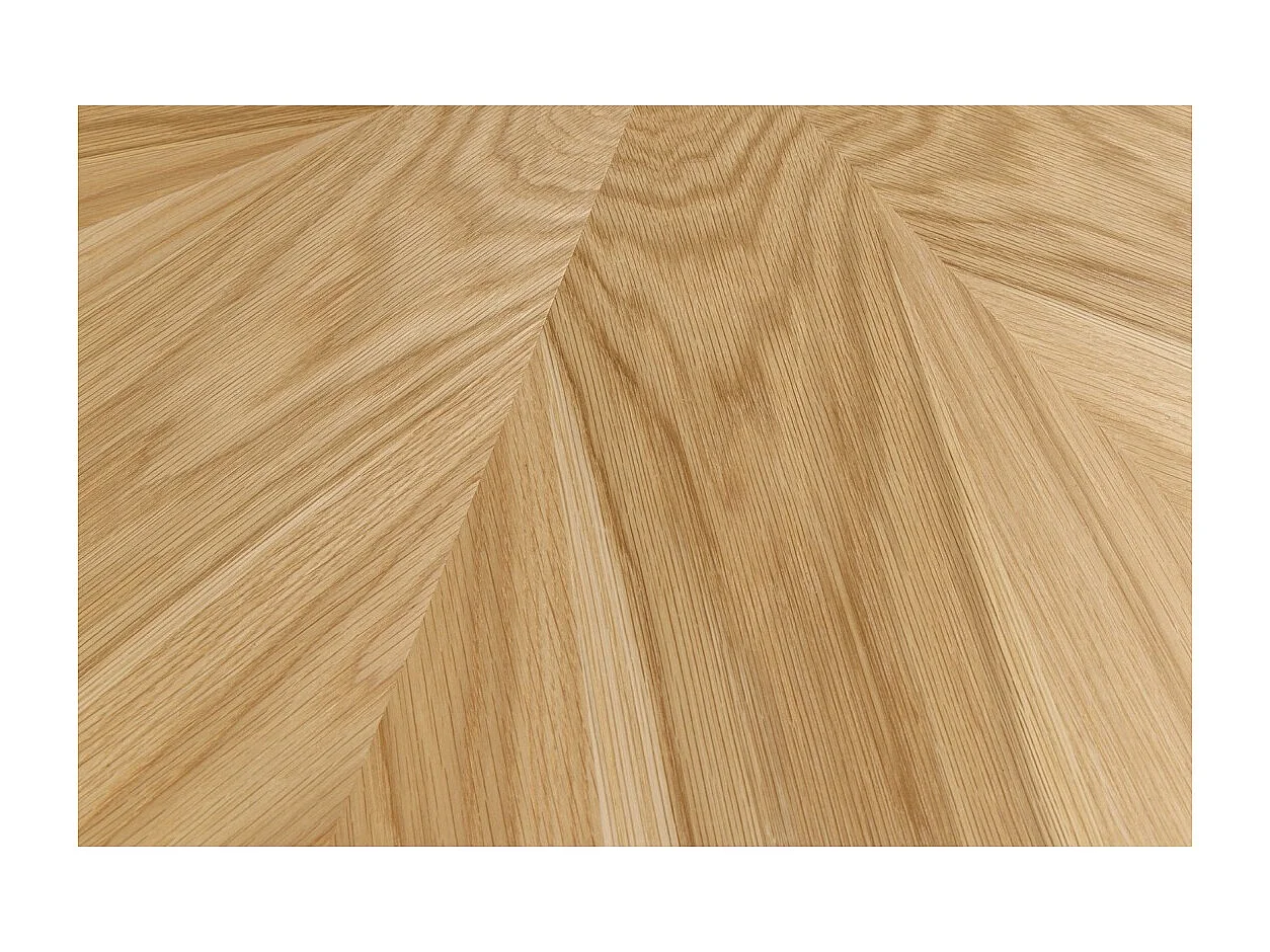 Table de salle à manger SOREN – Placage chêne et métal – 120 cm – Ronde – Style moderne