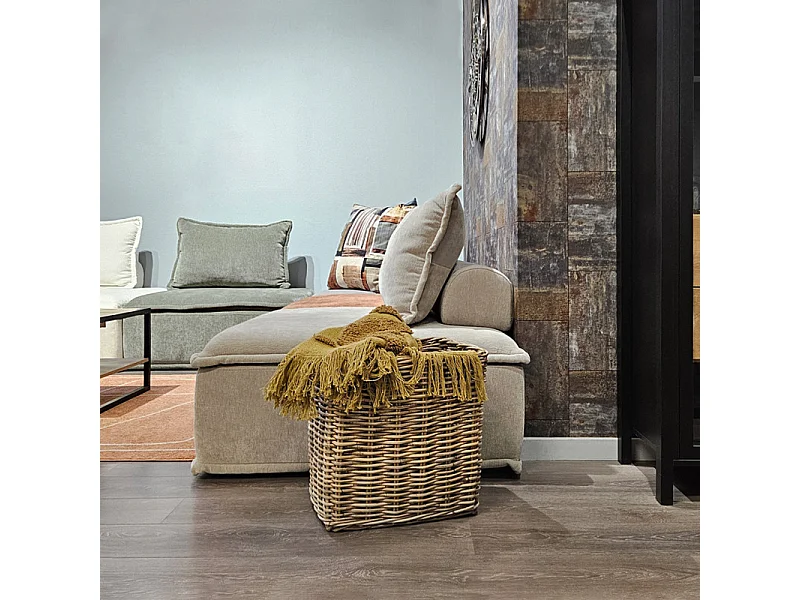 Grand panier H. 42 cm en kubu naturel tressé - ANAYA