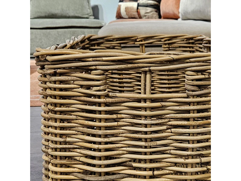 Grand panier H. 42 cm en kubu naturel tressé - ANAYA