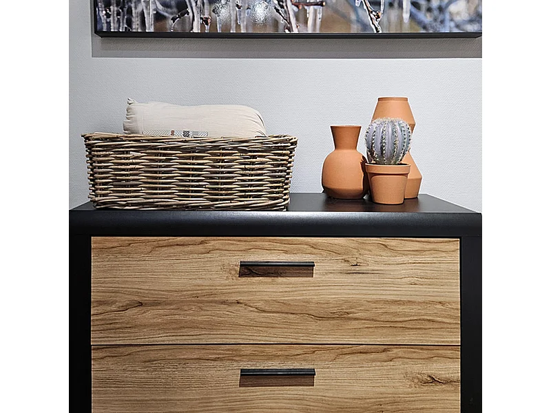 Panier rectangulaire H. 19 cm en kubu naturel tressé - ANAYA