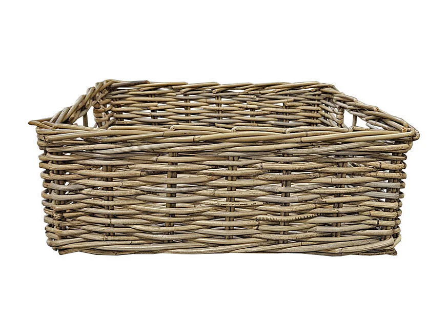 Panier rectangulaire H. 19 cm en kubu naturel tressé - ANAYA