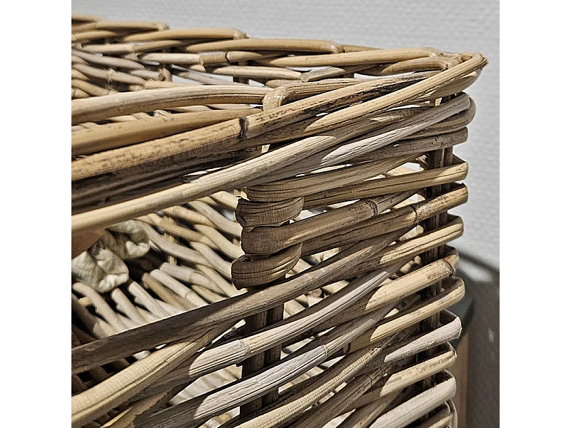 Panier rectangulaire H. 19 cm en kubu naturel tressé - ANAYA