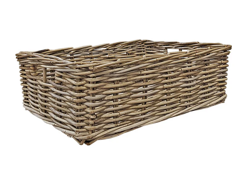 Panier rectangulaire H. 19 cm en kubu naturel tressé - ANAYA