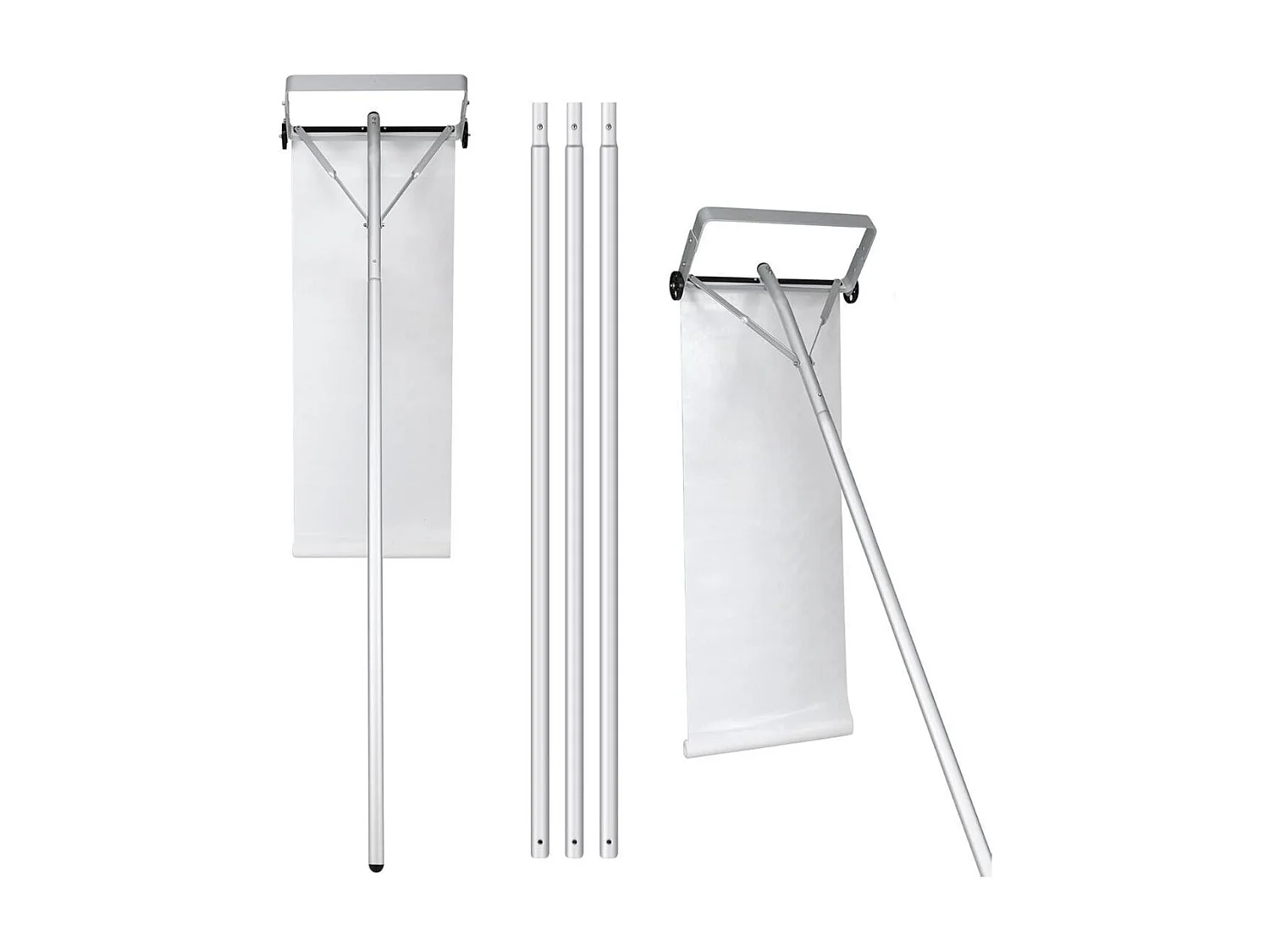 Râteau à Neige pour Toit en Aluminium Déneigement de Toit Réglable avec 4 Tiges Longueur Max de 619 cm 2 Roues Lisses Tête Large Mortes